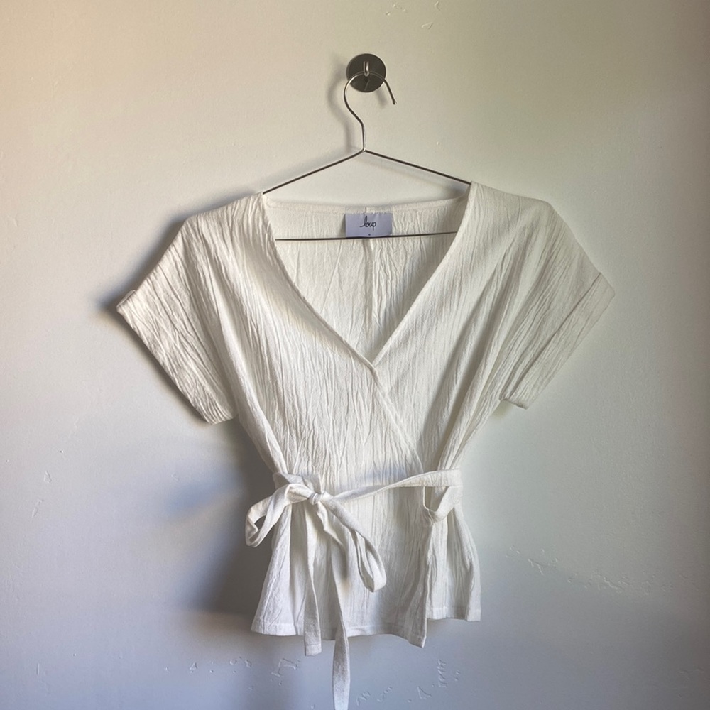 Loup White Wrap Top